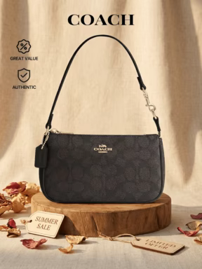 Coach Nolita  Signature Canvas Women's Shoulder Bag Black Walnut Convertible Zip Top Adjustable Strap CW426 Fall Fashion Date Night Travel $132.48 63% OFF