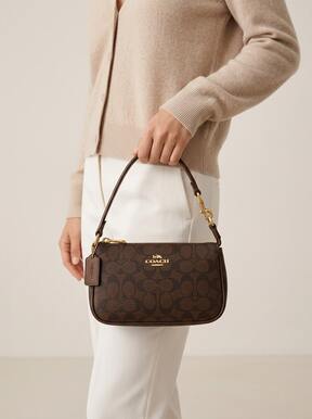 Coach Signature Canvas Women's Crossbody Bag Nolita  Black Compact Adjustable Strap Zip Top Hands-Free CW426IMXAQ Fall Fashion Casual Chic Date Night Travel $106.02 #ChicLounging