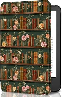 CoBak 6" Case, not for iPad (A072406) | PU Leather Smart Cover, Auto Sleep and Wake, Rose Bookshelf