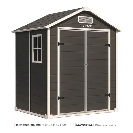 Cobertizo Armario Plastico Trent 221x185x152 Caseta Galpon Deposito Mueble Exterior Jardin