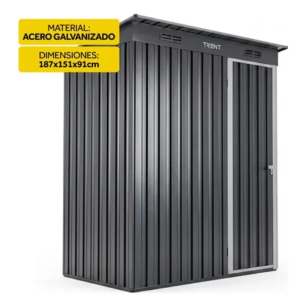 Cobertizo Exterior Deposito Armario Galp&oacute;n Trent 187x151x91 Caseta Obrador Acero