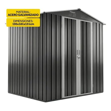 Cobertizo Exterior Deposito Galp&oacute;n Armario Trent 195 X 181 X 151 Acero Caseta Obrador Jardin