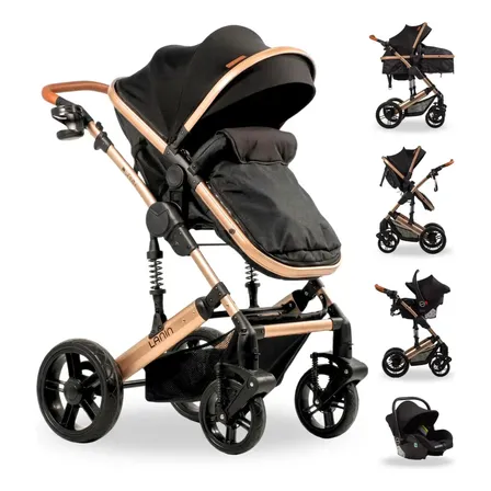 Cochecito de paseo travel system Mega Baby 3 en 1 Lanin Travel System negro