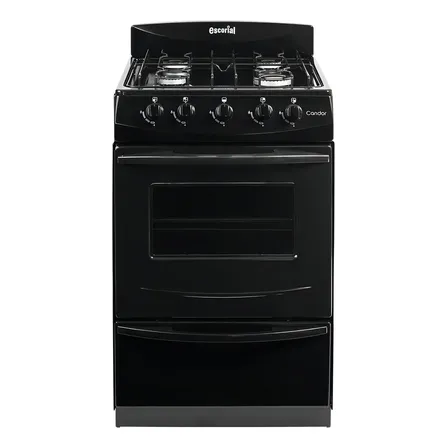 Cocina Escorial Candor S2 Black Color Negro con puerta con visor Gas Envasado