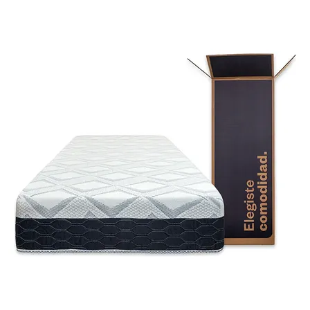 Colch&oacute;n En Caja Sue&ntilde;o Dorado Box Prime Queen 160x200 x25 cm Espuma Alta Densidad