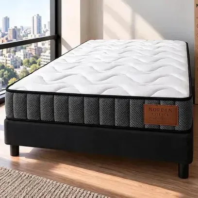 Colch&oacute;n Norden Essence En Caja 1 1/2 Plaza 90x190cm Firme Espuma Premium 28D Alta Densidad