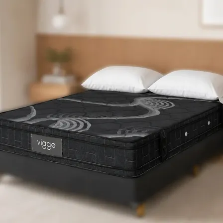 Colch&oacute;n Viggo Diamante 150x190 Cm 300 Kg Alta Densidad Negro