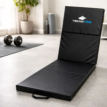 Colchoneta Plegable Tecnotips Alta Densidad 6cm Yoga Gimnasia Negra
