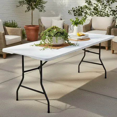 Combo 2 Mesas De Exterior Alpina Picnic 180 Cm Camping Blanco