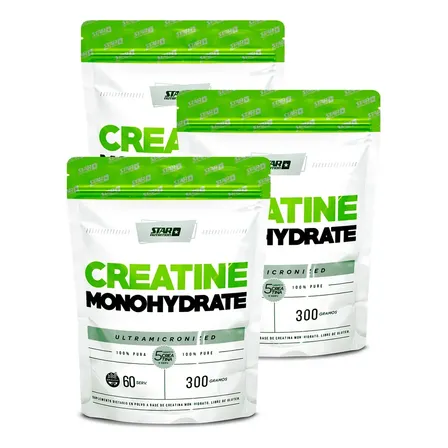 Combo Creatina Star Nutrition DoyPack X 300grs Sin Sabor x 3 unidades