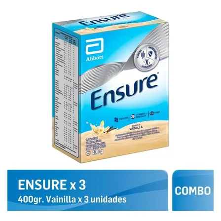 Combo Ensure Vainilla Polvo Multivitaminico Abbott 3 X 400gr Vainilla