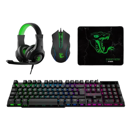 Combo Gamer Auricular Teclado Mouse Constrictor Grootslang