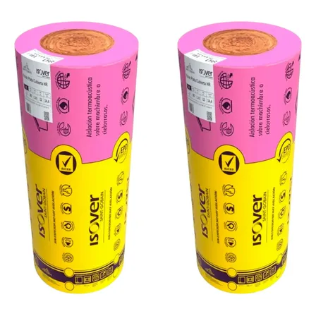 Combo Lana De Vidrio Isover Aluminio Rolac Plata 50mm 28,8m2