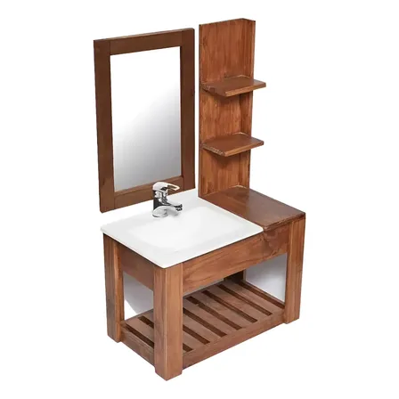Combo Vanitory Colgante 70cm + Estante + Espejo N&oacute;rdico Moda