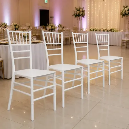 Combo X 4 Silla Tiffany Pl&aacute;stica Reforzada Apilable Eventos Estructura De La Silla Blanco