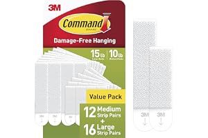 Command 15 & 10 lb Assorted Picture Hanging Strips, 28 Pairs, SIOC | White Picture Hanging Strips, Damage-Free Wall Hangers for Frames, No Tools Required, Ideal for Decorating Apartments, Dorms
