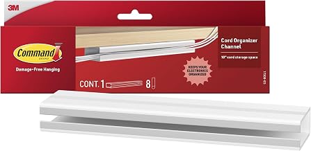 Command Cord Organizer Channel, 1 Channel, 8 Large Strips | Command Cable Management For Under Desk Or Wall Mounting, Keeps Electronic Cords Organized And Out Of Sight