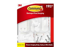 Command Variety Pack, Including 10 Pairs of Picture Hanging Strips, 6 Wire Hooks and 8 Utility Hooks for Hanging Christmas Decorations, Damage Free Hanging Up to 19 Items with Command Strips, 1 Kit
