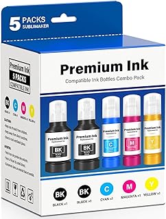 Compatible for T502 Ink Refill Bottles for Eco Tank ET-4850 ET-2850 ET-3850 ET-3760 ET-2760 ET-4760 ET-15000 ET-3950 ET-3830 ET-2980 ET-2988 4750 ET-4950 ET4850 ET2850 Printer, T502 2 Black CMY