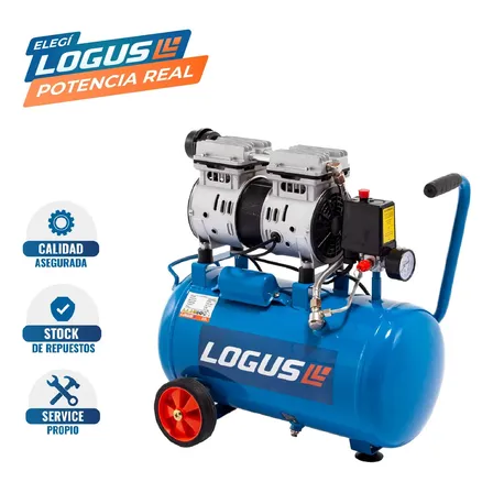Compresor De Aire Sin Aceite Logus 25lt 550w - Silencioso - Fase el&eacute;ctrica Monof&aacute;sica Frecuencia 50 Hz