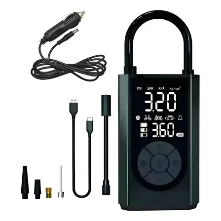 Compresor Inflador Port&aacute;til Recargable Usb Bici Auto Moto Negro