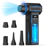 Compressed Air Duster - 110000 RPM Handheld Air Blower, Cordless Keyboard Cleaner with 4-Speed Settings & 5 Versatile Nozzles for Keyboards, Computers, Electronics and Home Cleaning
