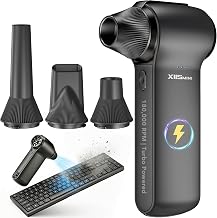 Compressed Air Duster, 180000RPM Rechargeable Cordless Electric Blower | 3-Speed Turbo Fan with Brushless Motor, Mini Blower for Computer, PC, Keyboard, Car, Home, Outdoor & Electronics Cleaning