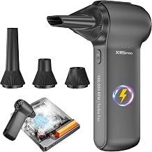 Compressed Air Duster, 180000RPM Turbo Fan Blower | Mini Rechargeable Cordless Electric Air Duster with 3 Speeds Brushless Motor for Keyboard, Gaming PC, Car & Electronics