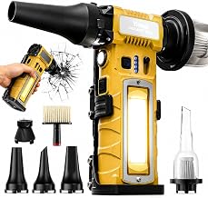 Compressed Air Duster, Cordless Rechargeable 7-in-1 Blower with 8000mAh Battery & 300000RPM, Variable Speed Electric Dust Remover for Keyboard PC Computer Car Vents Electronics Cleaning