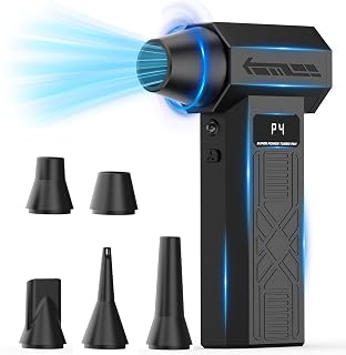 Compressed Air Duster,280000 RPM Handheld Blower with 4 Speeds | Electric Air Duster,Turbo Fan,5 Nozzles,Fast Charging,Computer,Keyboard,House,Outdoor,Car,Snow