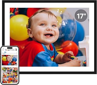 Cozyla Frame: 17" WiFi Digital Picture Frame with Large Display &ndash; No Subscription & Unlimited Storage, Support Long Video, Electronic Photo Frame for Gift, Share via Google Photos, App, Email, Web