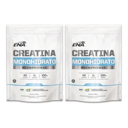 Creatina Monohidratada Ena Sport 300gr Doypack X2 Sin Sabor Sin Sabor