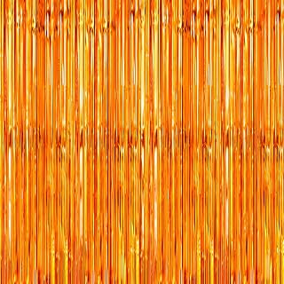 Crosize 4 Pack 3.3 x 9.9 ft Orange Foil Fringe Curtains Party Decorations,Tinsel Curtain Backdrop for Parties, Door Streamers, Glitter Streamer Backdrop for Birthday Decoration