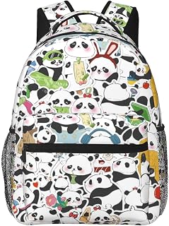Cute Panda Laptop Backpack, 15.6" Lightweight Hiking Backpack Travel Outdoor Business Casual Daypack for Work College