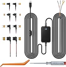 Dash Cam Acc Multi-Size Hardwire Kit with Voltage Indicator for Dash Camera 9.8Ft, Red: Acc Power, Yellow:Constant Power