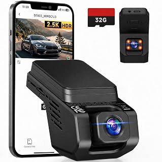 Dash Cam Front and Inside, 2.5K+ 1080P Cabin Camera for Cars with 32GB Card | WiFi Car Dash Camera with 4 IR Night Vision, App, Hidden Design, G-Sensor, Loop Recording, Parking Mode