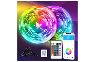 DAYBETTER LED Strip Lights 130ft Lights Strip for Bedroom, Desk, Indoor Room Bedroom Birthday Gifts RGB Decor with Remote and 24V Power Supply