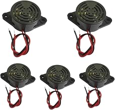 DC 3-24V Electronic Buzzer Alarm Sounder Continuous Beep SFM-27-W Black 5Pcs