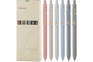 Ddaowanx Gel Pens,6 Pcs 0.5mm Retractable Quick Dry Black Ink Pens | Fine Point Smooth Writing Pens for Nurses,Teachers,Cute Stationery Office&School Supplies,Gifts for Women