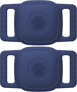 DDJ 2 Pack Dog Collar Holder Case for UGREEN FineTrack Tracker Tags, Waterproof & Anti-Lost, Durable Silicone Case for UGREEN Tags for Cat & Pet Collars, Lightweight, Easy to Install, Black