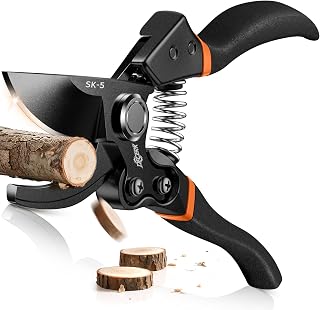 DECERK&reg; 8.5" Professional Pruning Shears, Effortlessly Prunes 3/4" Branches | Cuts 4X Easier, Ultra-Sharp Japanese SK5 Titanium-Coated Blade, Arthritis-Friendly Garden Scissors, Hedge Clippers & Shears