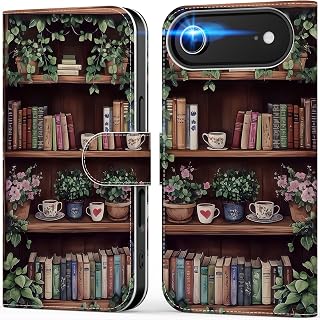 DEENAKIN for iPhone Air Wallet Case, Card Slots Holder + Cash Clip | RFID-Blocking, Military-Grade Drop Protection & UV-Printed Artwork, Magnetic Closure with Leather Kickstand