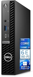 Dell OptiPlex 7020 Micro Form Factor Desktop Computer, Intel 14-Core i5-14500T, 16GB DDR5, 512GB PCIe SSD, WiFi 6E, HDMI, 2 DisplayPorts, Tiny MFF Business Mini PC for Home Office, Windows 11 Pro