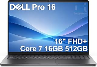 Dell Pro 16 PC16250, 16" FHD+, Intel Core 7 150U, 16GB DDR5 RAM, 512GB SSD | Next Gen Latitude 5550, IPS Anti-Glare, Business Laptop, > Ultra 7 165U, Thunderbolt 4, 1080p IR Webcam, Backlit, Win 11 Pro