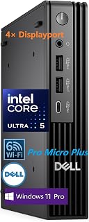 Dell Pro Micro Mini Desktop, AI PC with Intel Core Ultra 5 235T (14-Core, 13 Tops NPU), 32GB DDR5 RAM, 1TB PCIe SSD, WiFi 6, Windows 11 Pro - for Business Office Home & Multi-Monitor Workstations