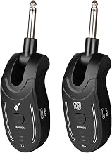 Depusheng Wireless Guitar Transmitter Receiver - 2.4GHz System, 100ft Range, No Latency, Rechargeable for Electric Guitar & Bass - Clean Wireless Audio for BASS GUITARS (Receiver + Transmitter)