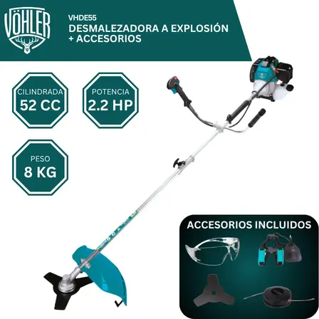 Desmalezadora V&ouml;hler Vhde55 52cc 2.2hp 1500w Con Accesorios