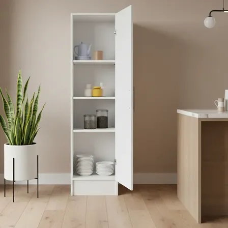 Despensero 1 Puerta 150x40 Organizador De Cocina Melamina Color blanco