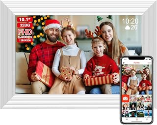 Digital Picture Frame,Frameo White 10.1 Inch Smart WiFi Digital Photo Frame