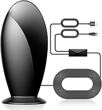 Digital TV Antenna Indoor,【1200+ Miles Super Long Range】【Smart Chip for Local HD Channels】-with Amplifier Signal Booster,Supports 4K 1080p for Smart & Older TVs,18ft Coax Cable